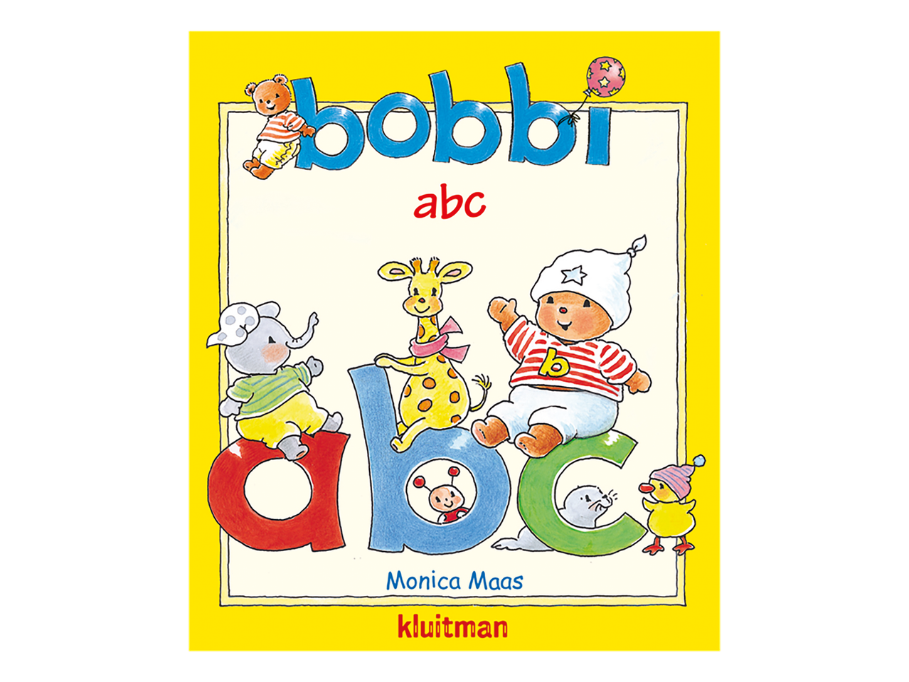 Kinderboek met de titel 'bobbi abc' en illustraties van dieren en letters.
