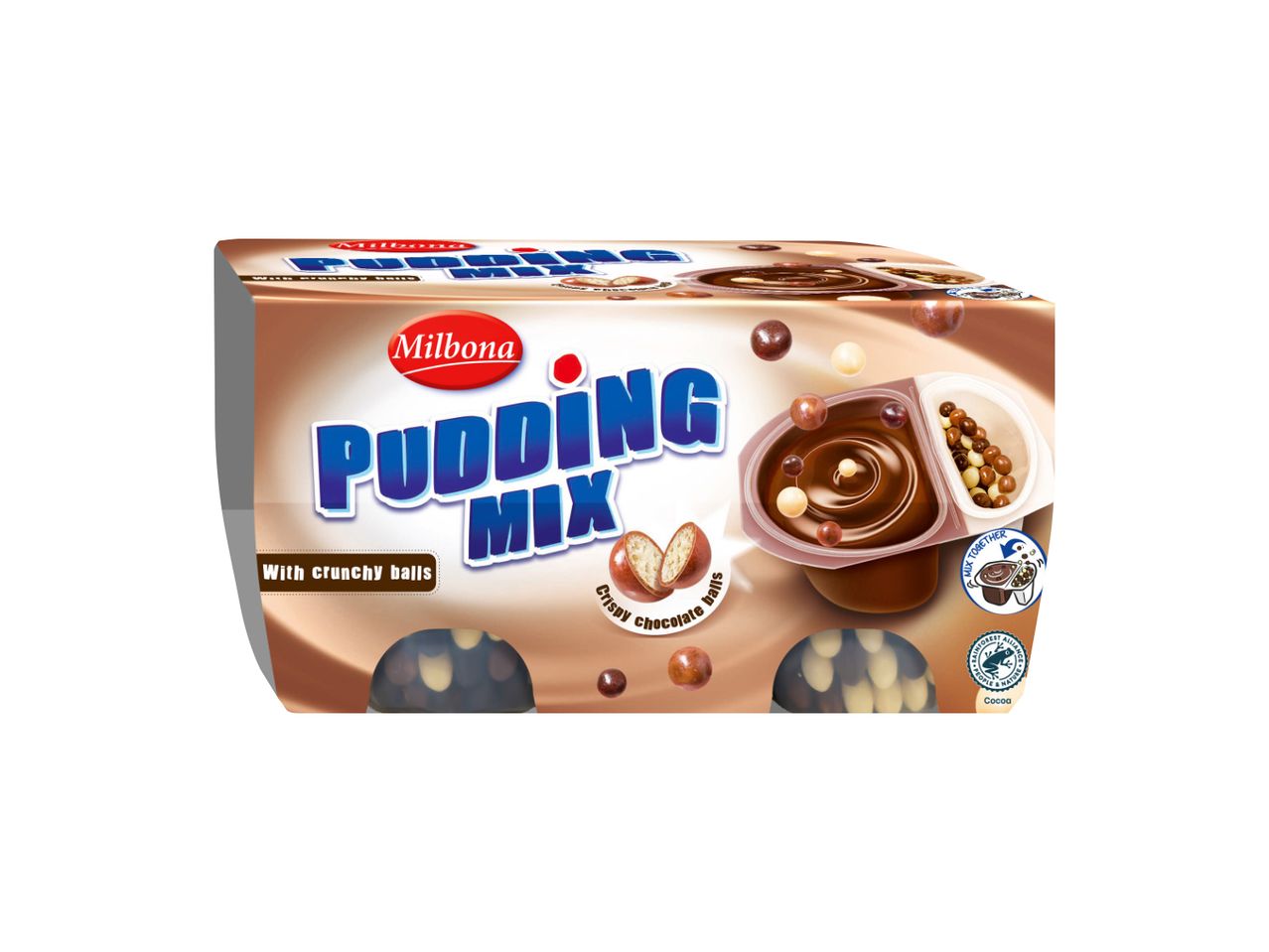 Milbona puding miks sa hrskavim čokoladnim kuglicama.