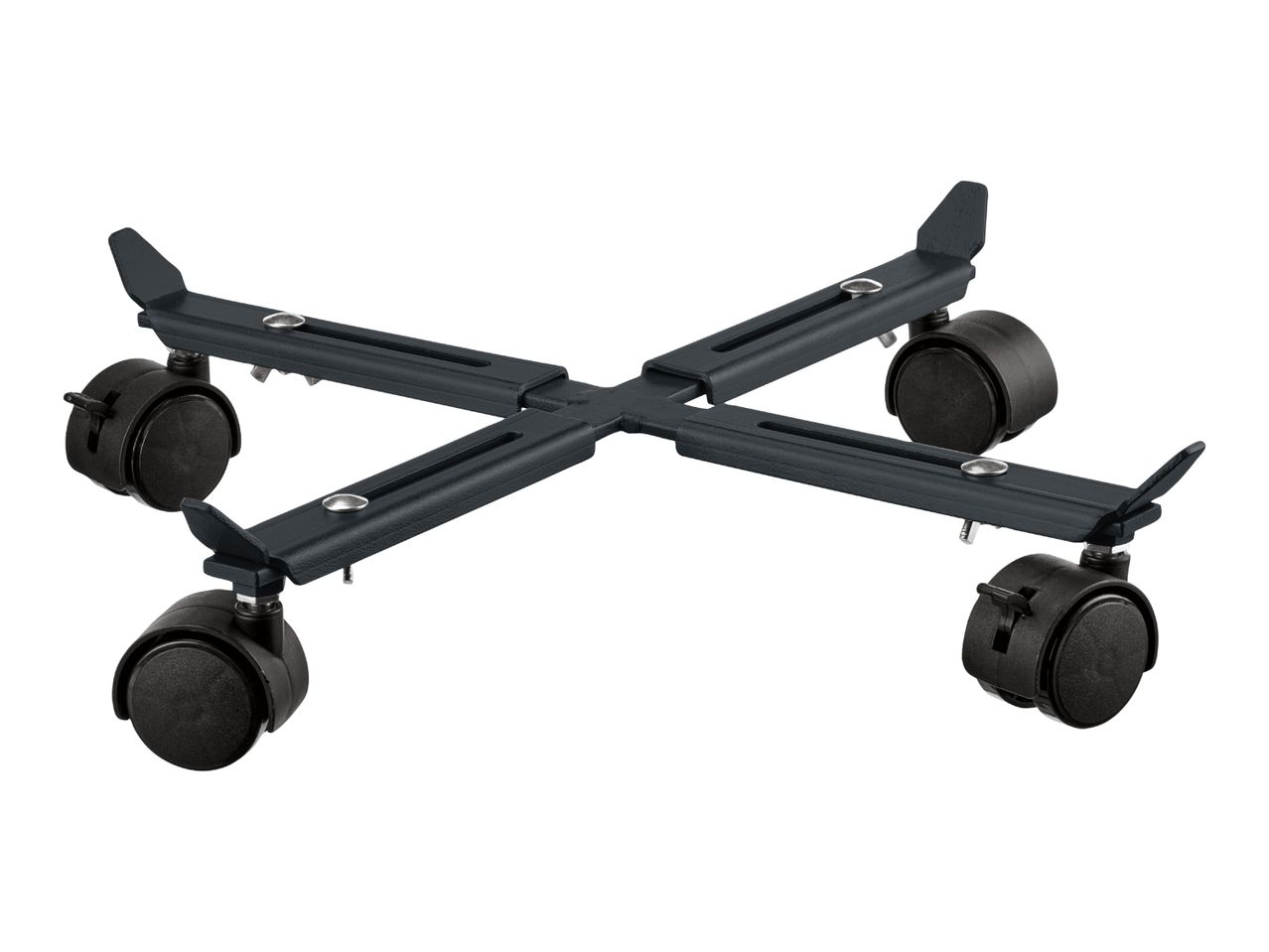 Adjustable mobile CPU stand with four caster wheels
