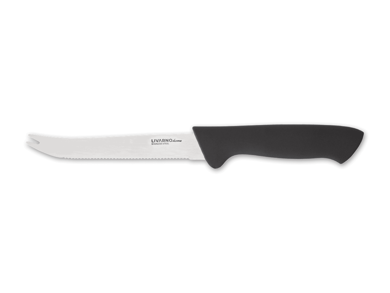 Ein Victorinox-Käsemesser mit schwarzem Griff.