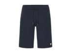 Dunkelblaue New Balance Shorts mit Kordelzug.
