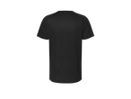 Tricou negru cu mâneci scurte.