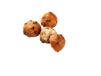 Drie oliebollen met rozijnen