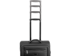 A black Topmove suitcase with a retractable handle.