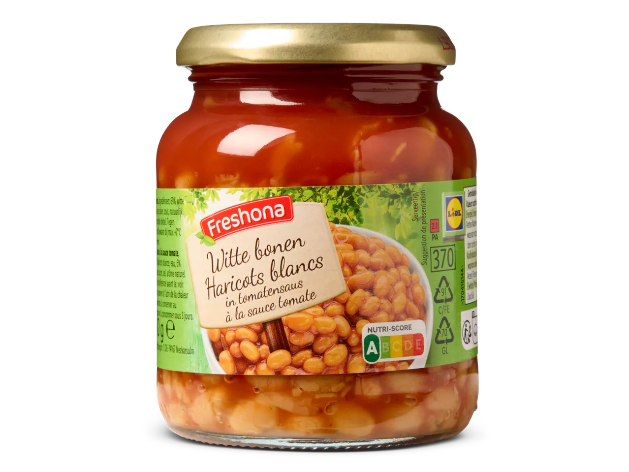 Freshlona witte bonen in tomatensaus.