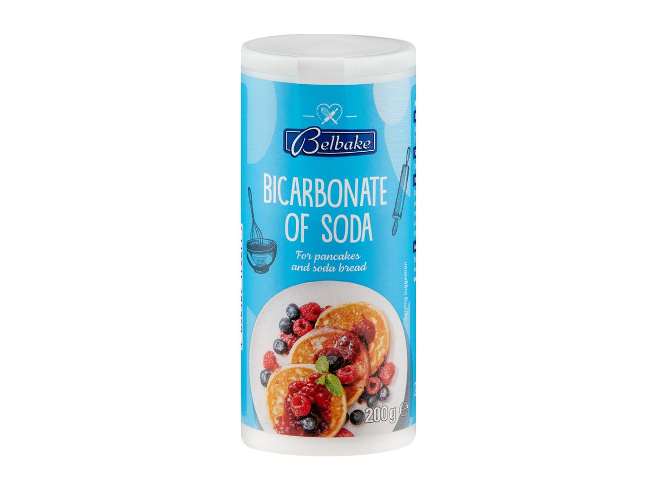 A 200g tub of bicarbonate of soda for pancakes and soda bread