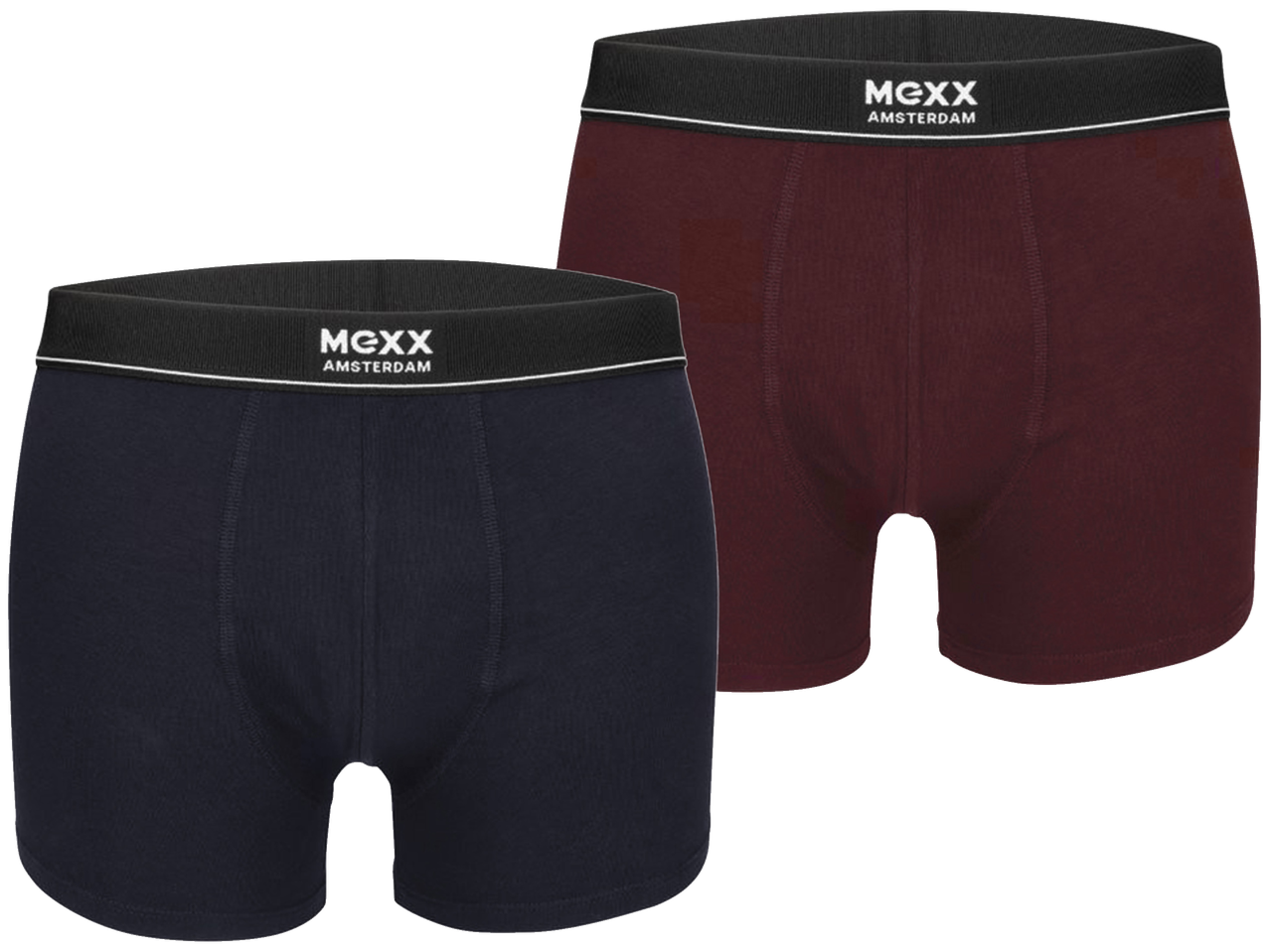 MGXX Amsterdam boxershorts in donkerblauw en bordeauxrood.