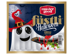 Chili ízesítésű, fekete színű Halloween virsli 350 g-os kiszerelésben.