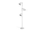 Valge LIVARNO LED-põrandalamp kolme reguleeritava kupli ja ümmarguse alusega.