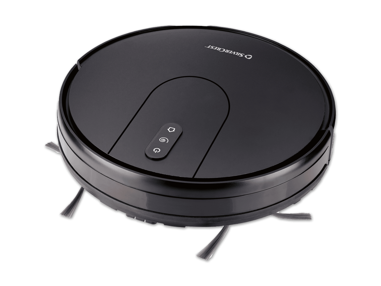 SILVERCREST Saugroboter in Schwarz mit drei Bedientasten auf der Oberseite