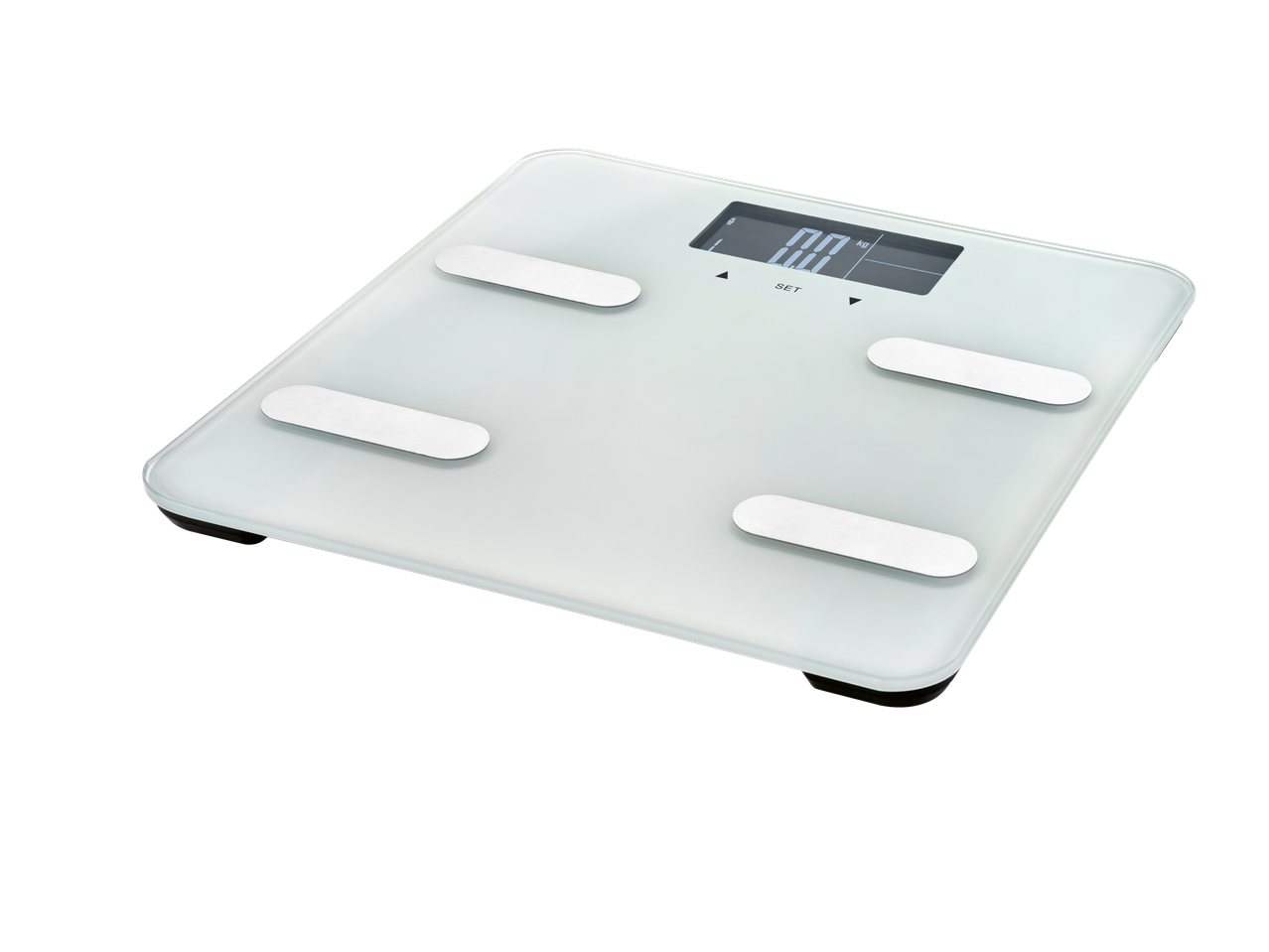 Ηλεκτρονική ζυγαριά Cien Beauty με λευκό γυαλί και ψηφιακή οθόνη.