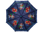 Paw Patrol paraplu met Marshall en dinosaurussen op een donkerblauwe achtergrond
