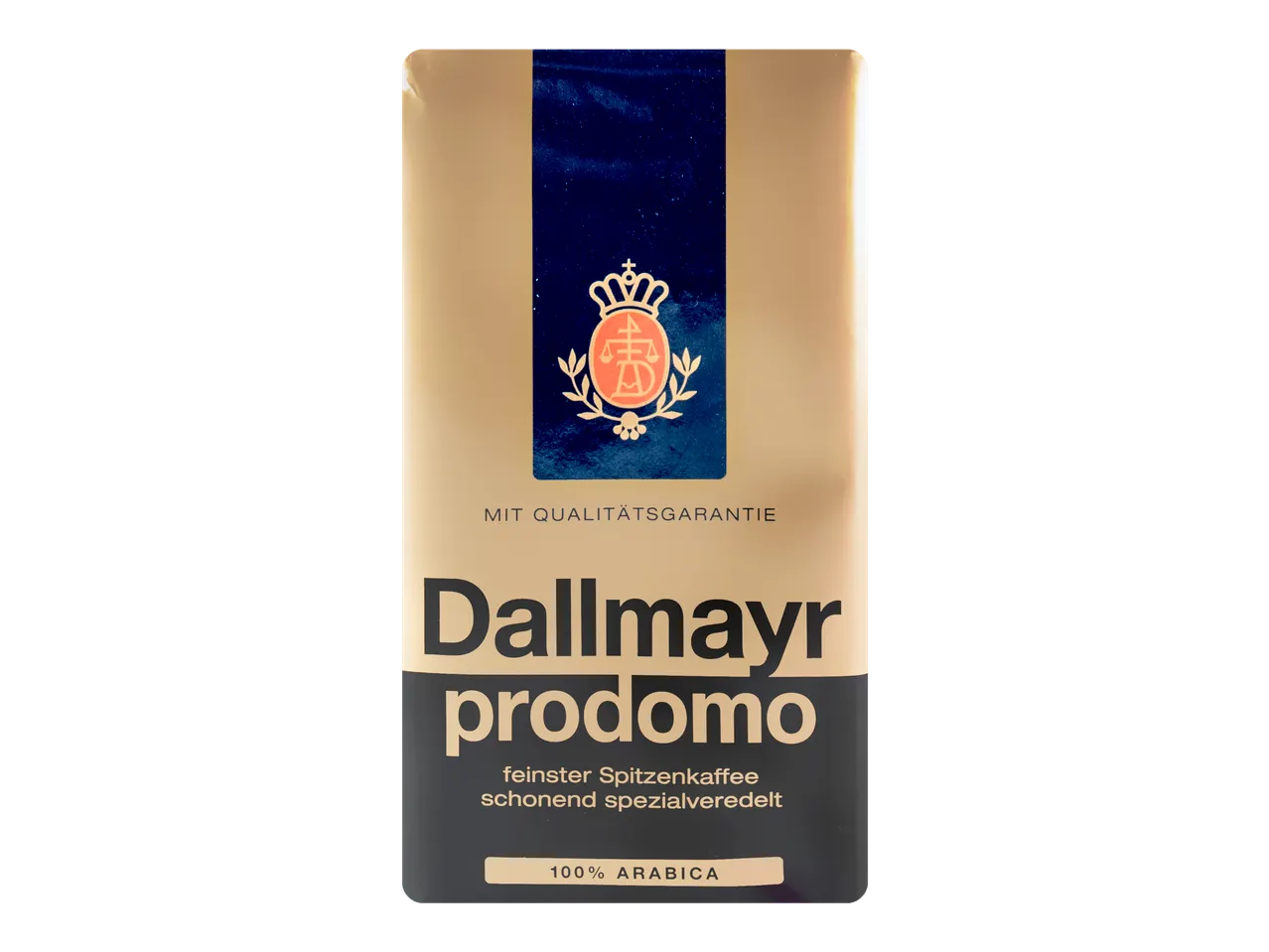 ' Dallmayr Prodomo' prekės ženklo kavos pakuotė.