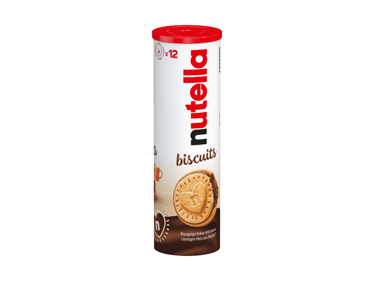 Nutella Biscuits in einer roten Verpackung.