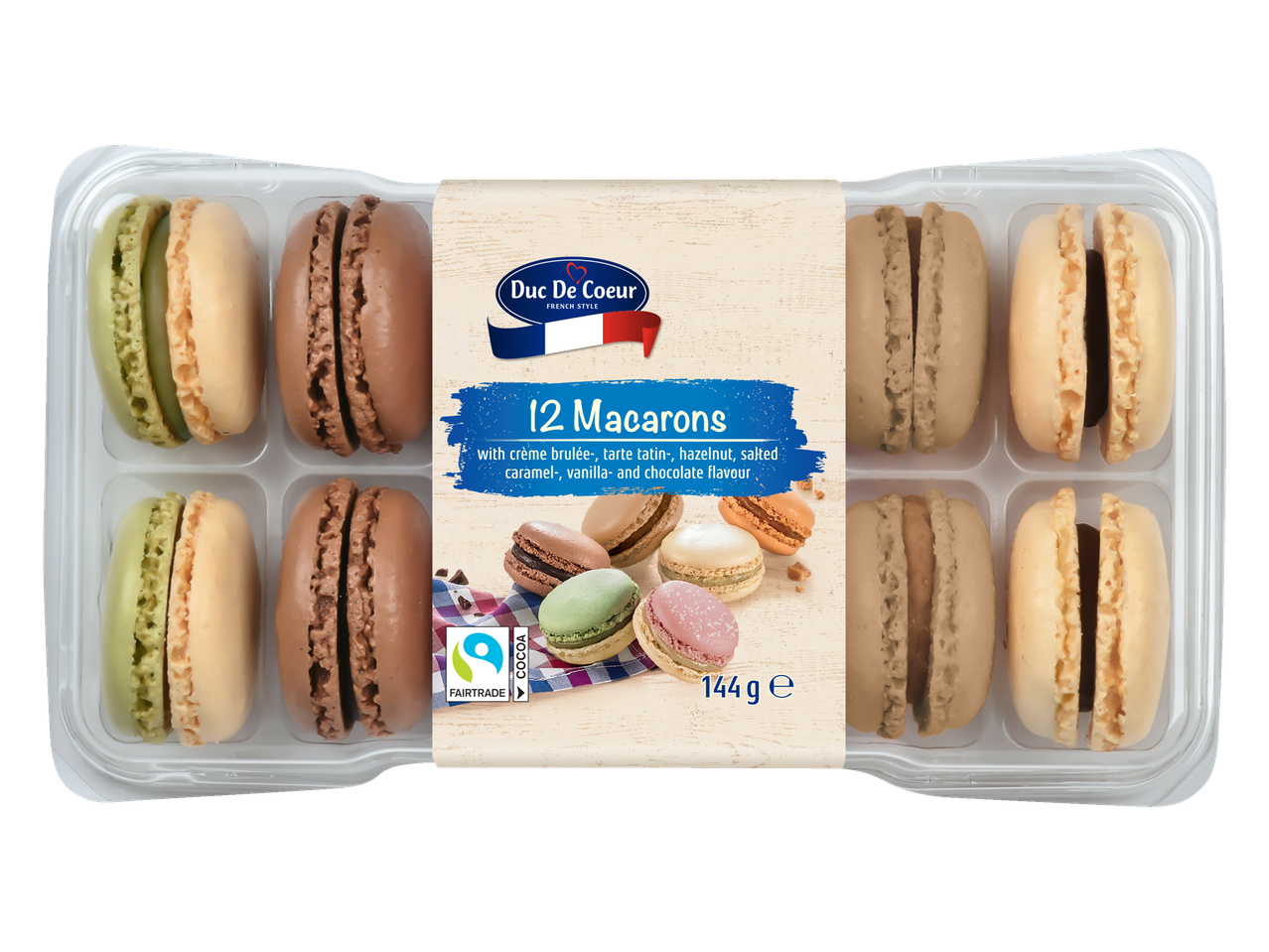 12 Duc De Coeur macarons in diverse smaken.