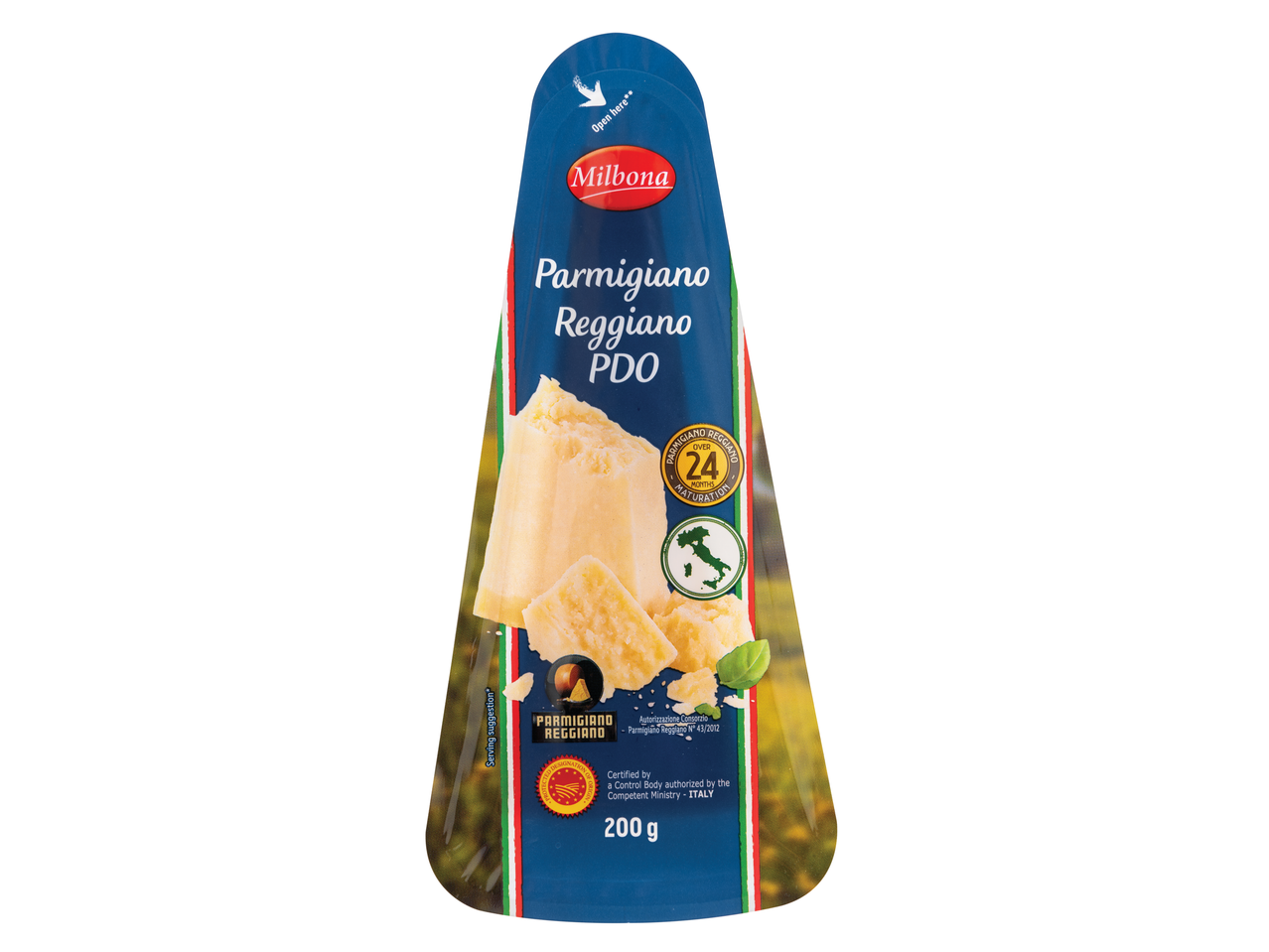 Queijo Milbona Parmigiano Reggiano PDO, 200g.