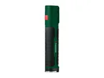 A green and black Parkside flashlight with a red power button.