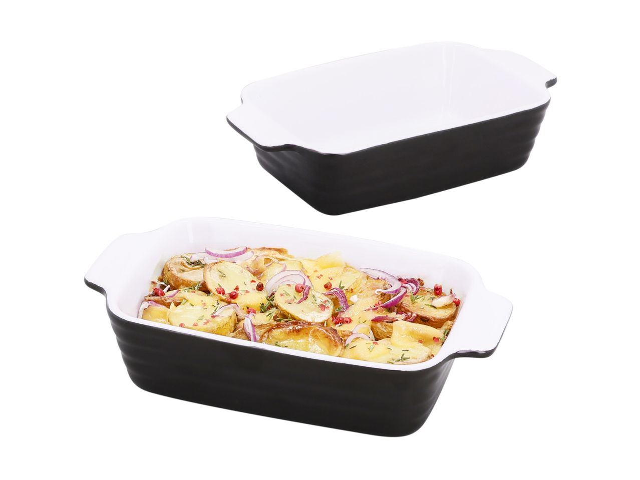 Black Stoneware Oven Dish Set - 2 Pieces