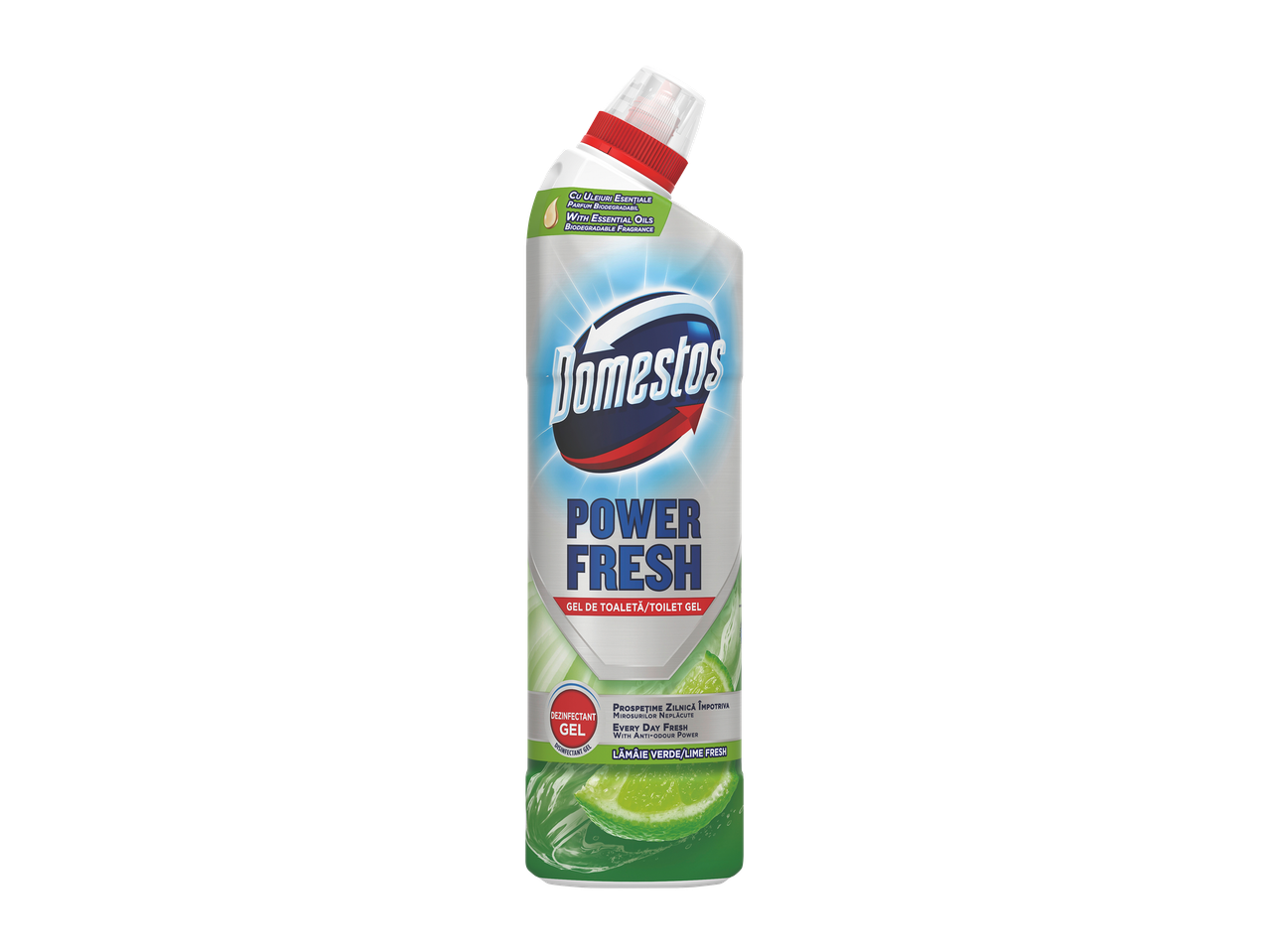 Gel de toaletă cu uleiuri esențiale, prospețime zilnică, lămâie verde.