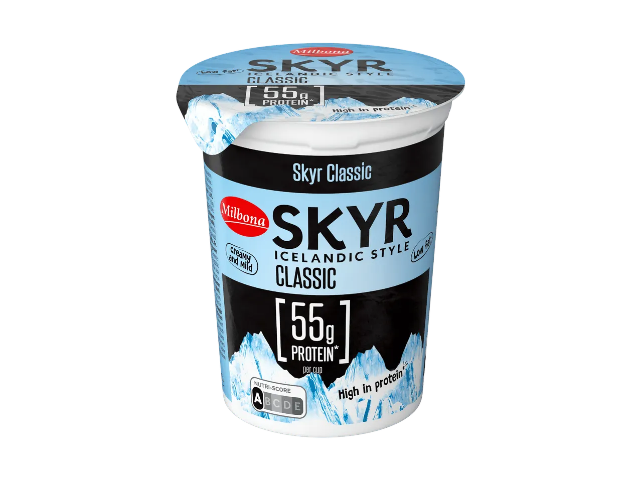 Vasetto di skyr classico in stile islandese, a basso contenuto di grassi, ricco di proteine.