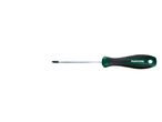 A Parkside Phillips head screwdriver with a green and black handle.
