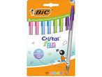 Опаковка от 8 химикалки BIC Cristal Fun Colours с дебелина на писане 1,6 мм.