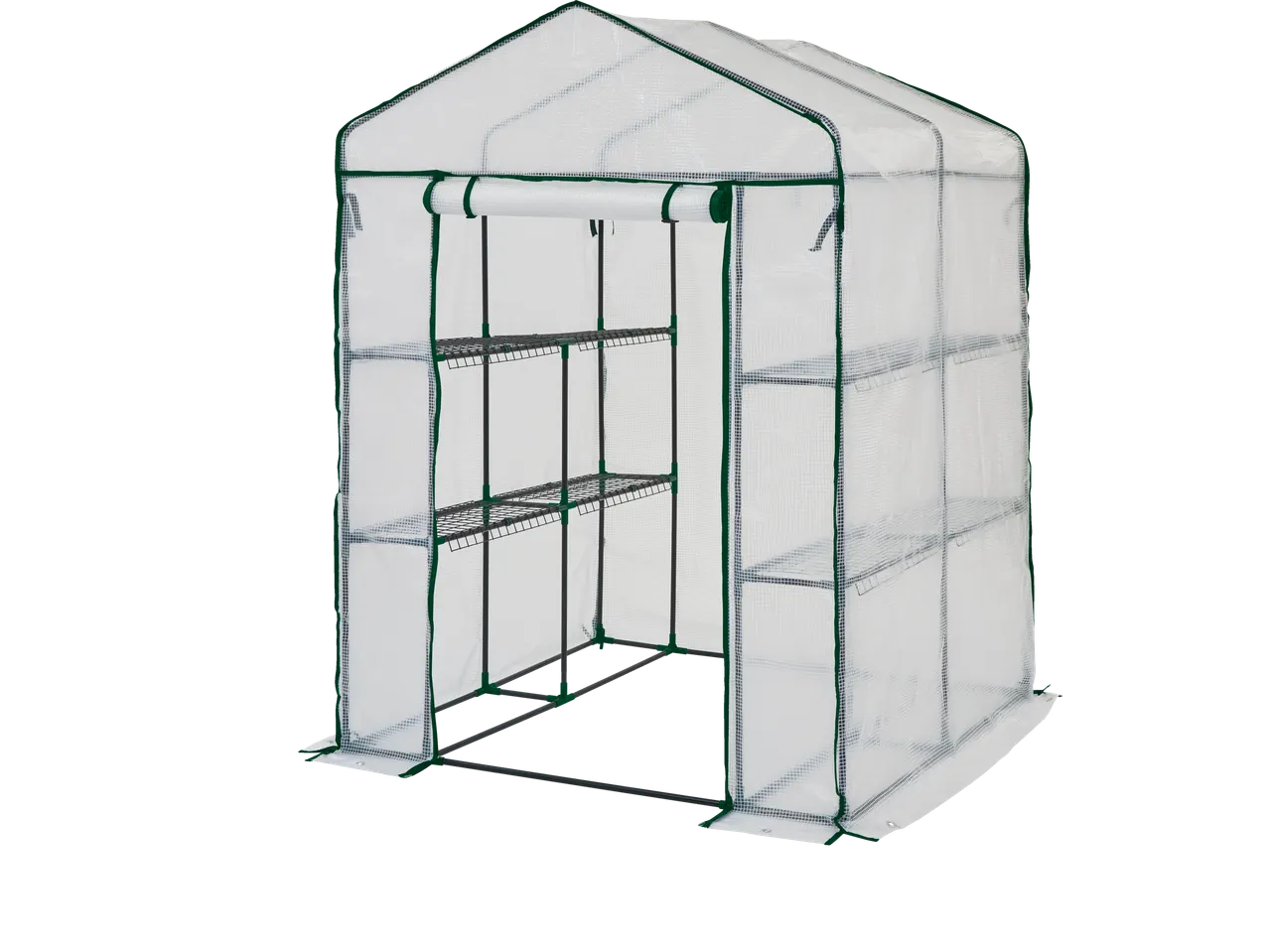 Parkside® Greenhouse with transparent cover and multiple wire shelves