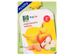 Lupilu Bio puré de maçã-banana-bolacha em saqueta para bebés 5+ meses, 4x100g.