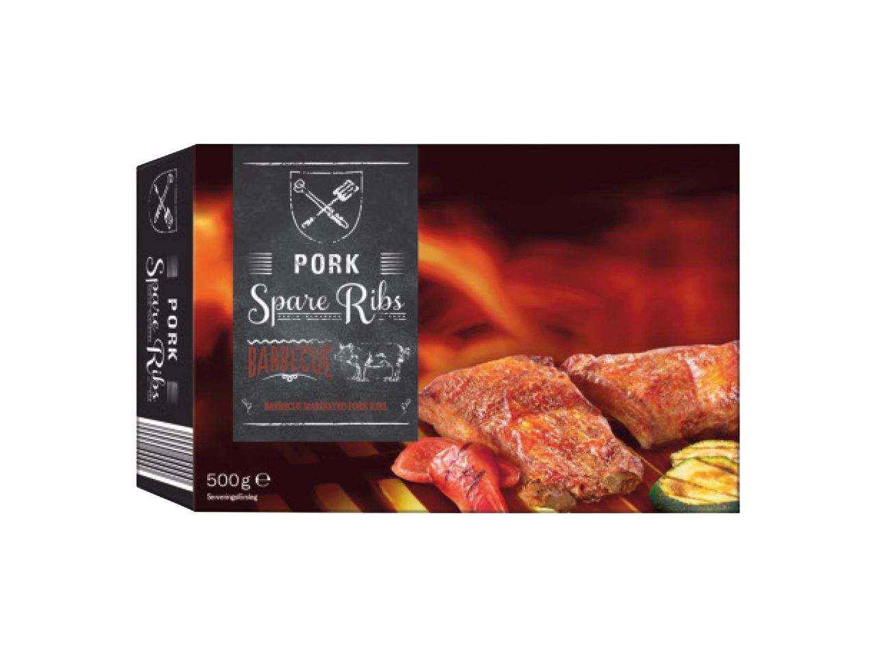 BBQ pork spare ribs, 500g pack.