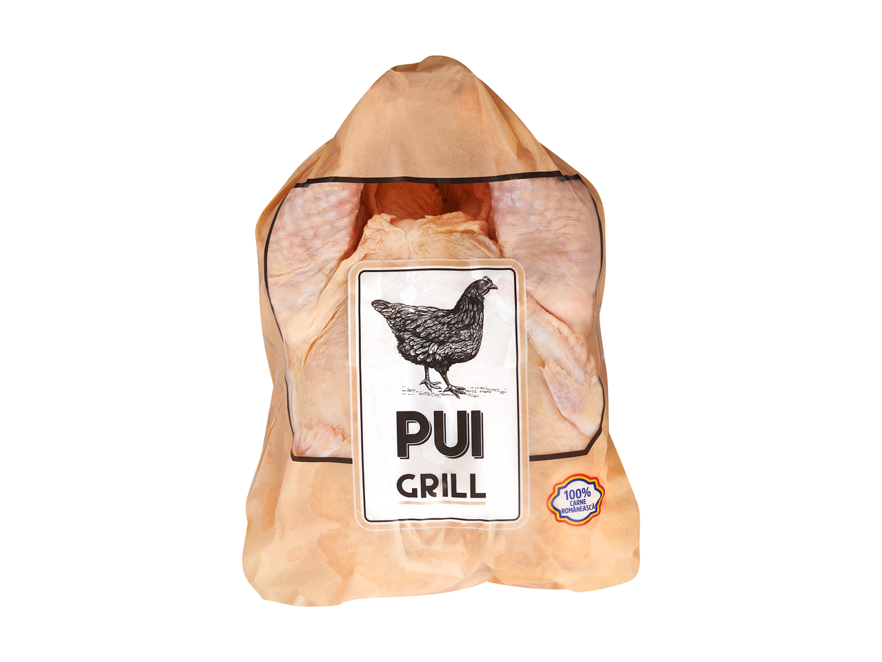 PUI Grill pui întreg în ambalaj.