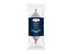 Air-dried Italian style salami in clear packaging with a dark blue label