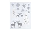 Glittery Christmas stickers with snowflakes, reindeer, and Christmas trees.