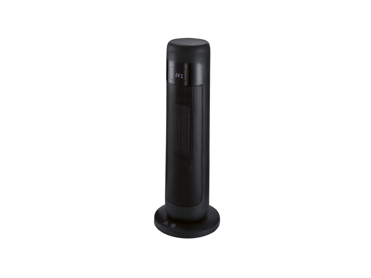 TRONIC® 2000W Ceramic Tower Heater, black, with digital display showing 22 degrees.