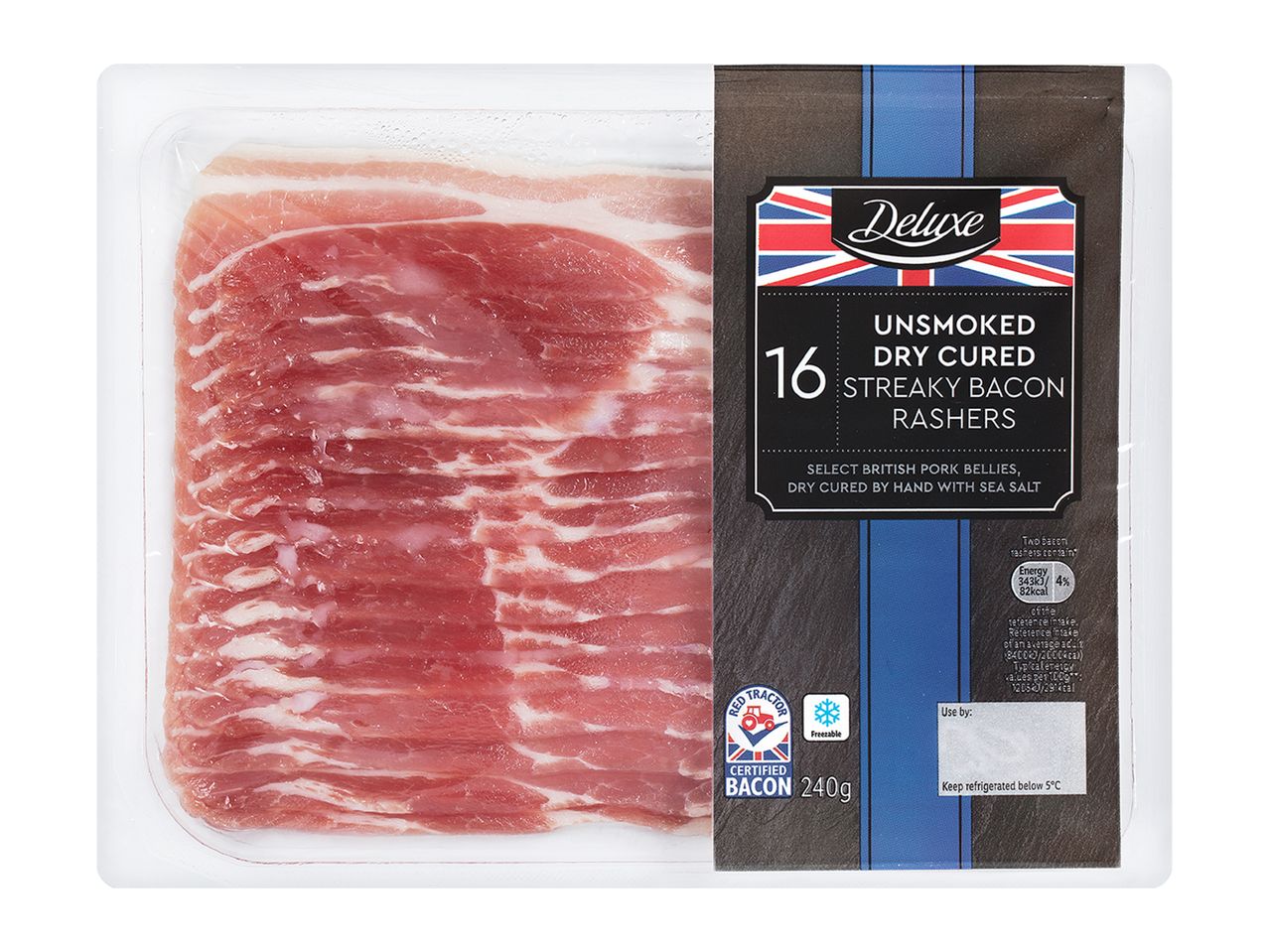 Go to full screen view: Deluxe RSPCA Dry Cured Streaky Bacon Assorted - Image 1