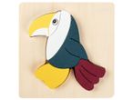 Drewniana układanka z tukanem.