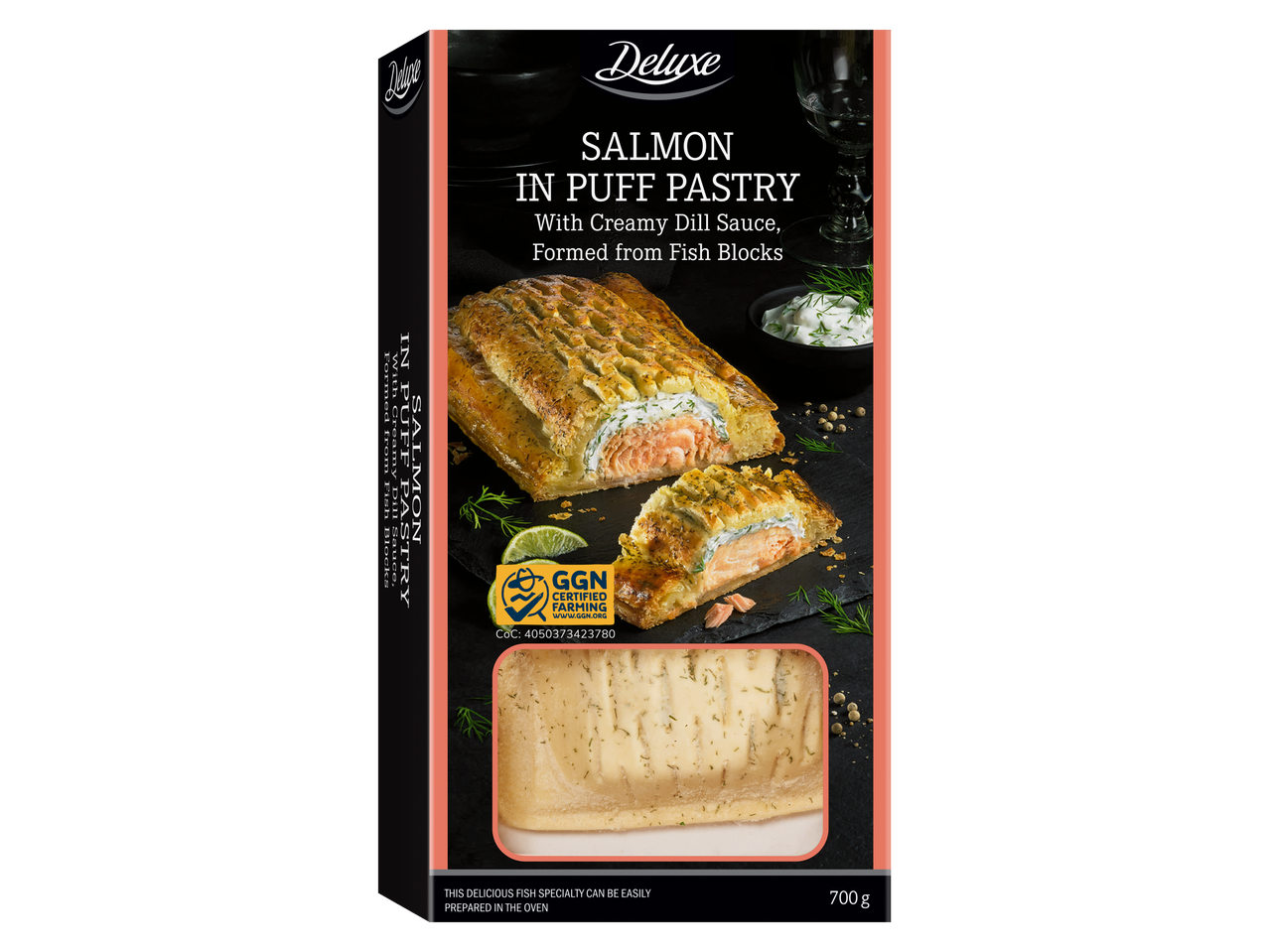 „Deluxe“ lašišos pyragas su kreminiu krapo padažu.