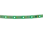 Fita LED com luzes brancas e amarelas, resistores e pontos de conexão.
