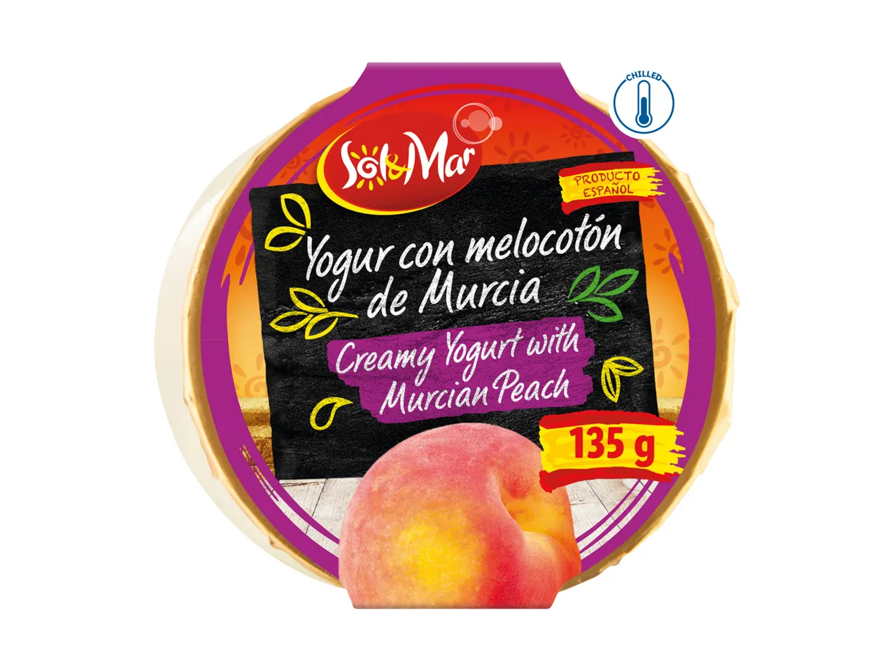 Sol Mio Creamy Yogurt with Nectarine Peach, 135g.