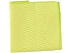 Panno in rete gialla con bordo verde lime.