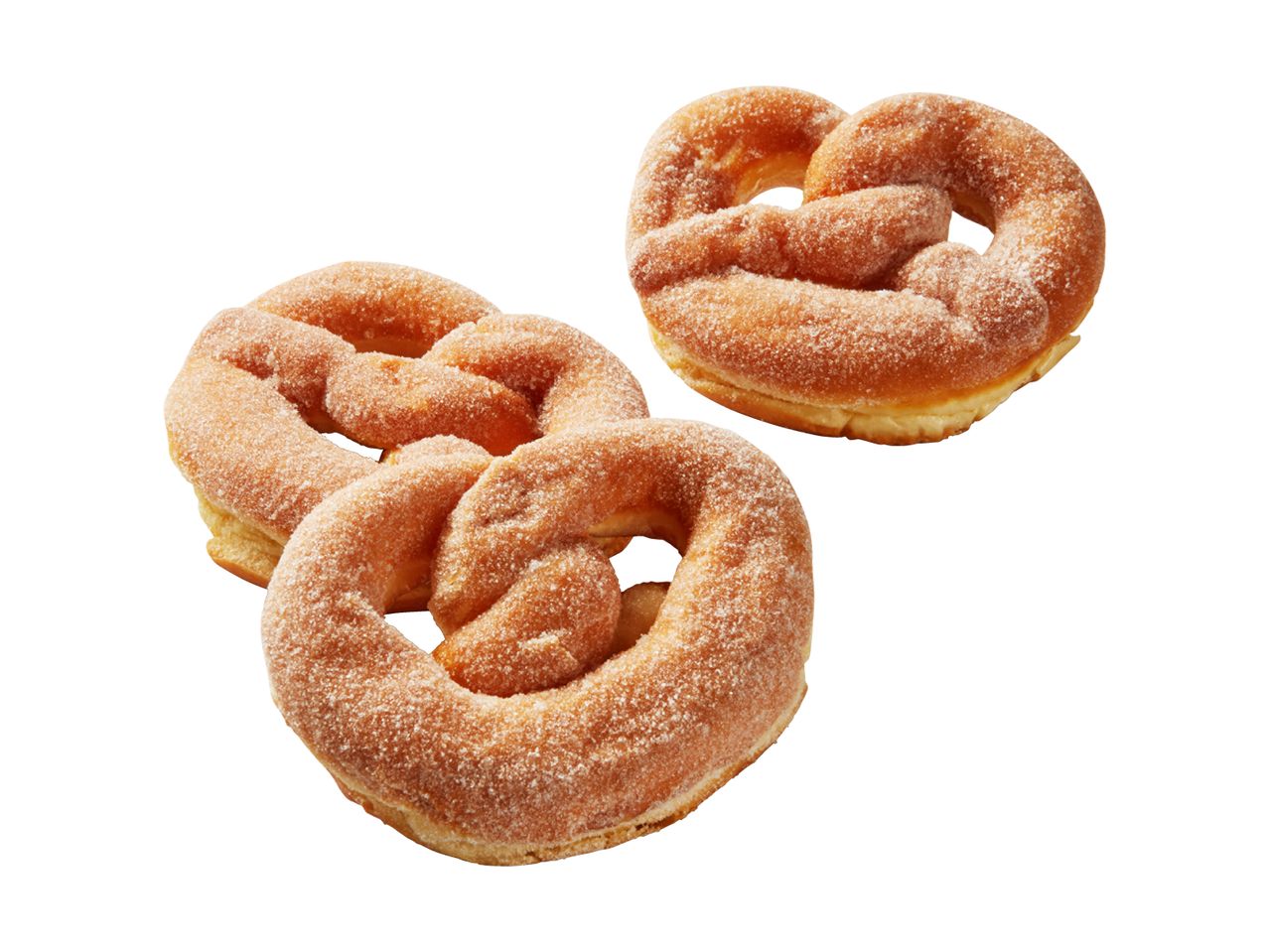Zuckerguss-Brezel-Donuts.