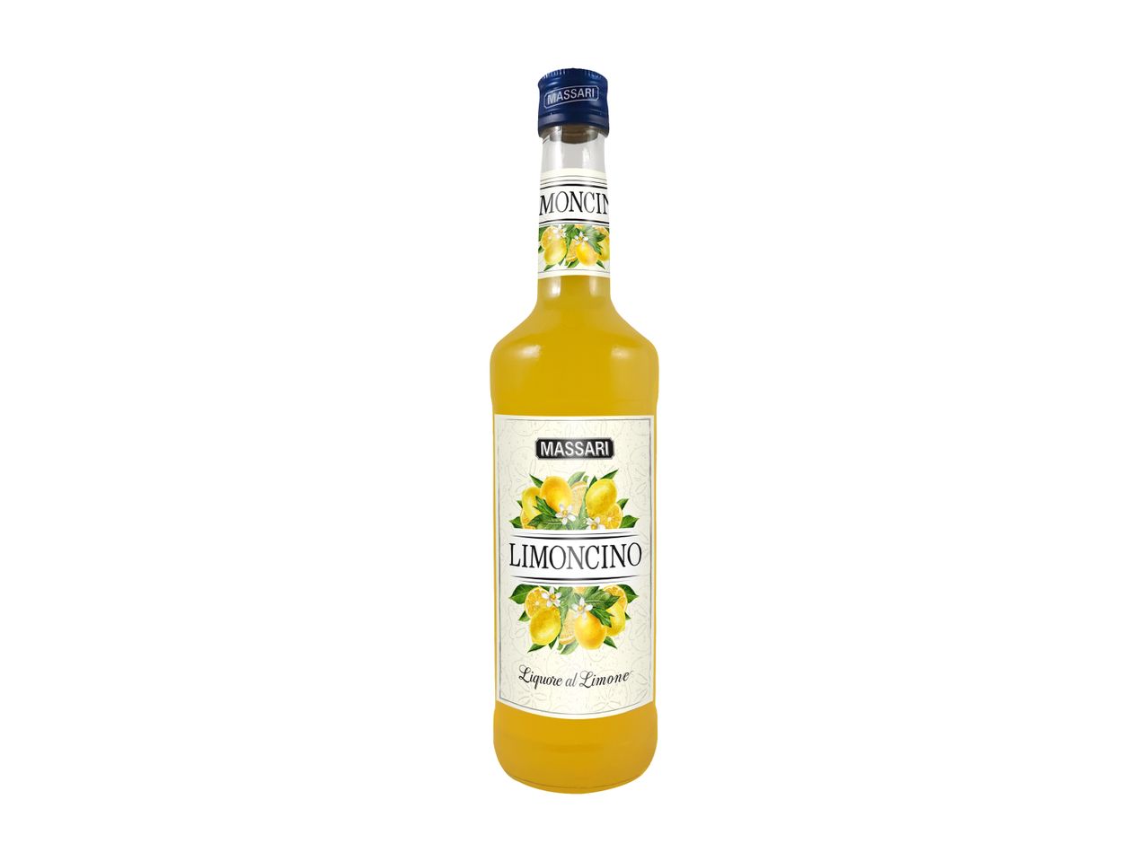 Massari Limoncino, a lemon liqueur in a glass bottle.