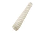 Cream-colored bolster pillow with ribbed texture
