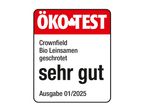 ÖKO-TEST Bewertung: Crownfield Bio Leinsamen, sehr gut.