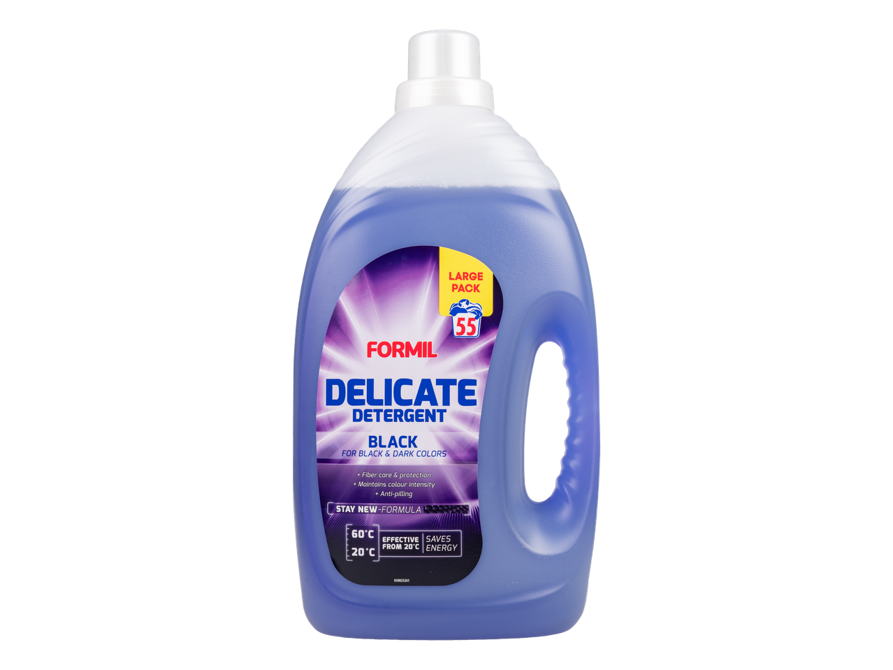 Detergent Formil Delicat, pachet mare pentru culori negre și închise.