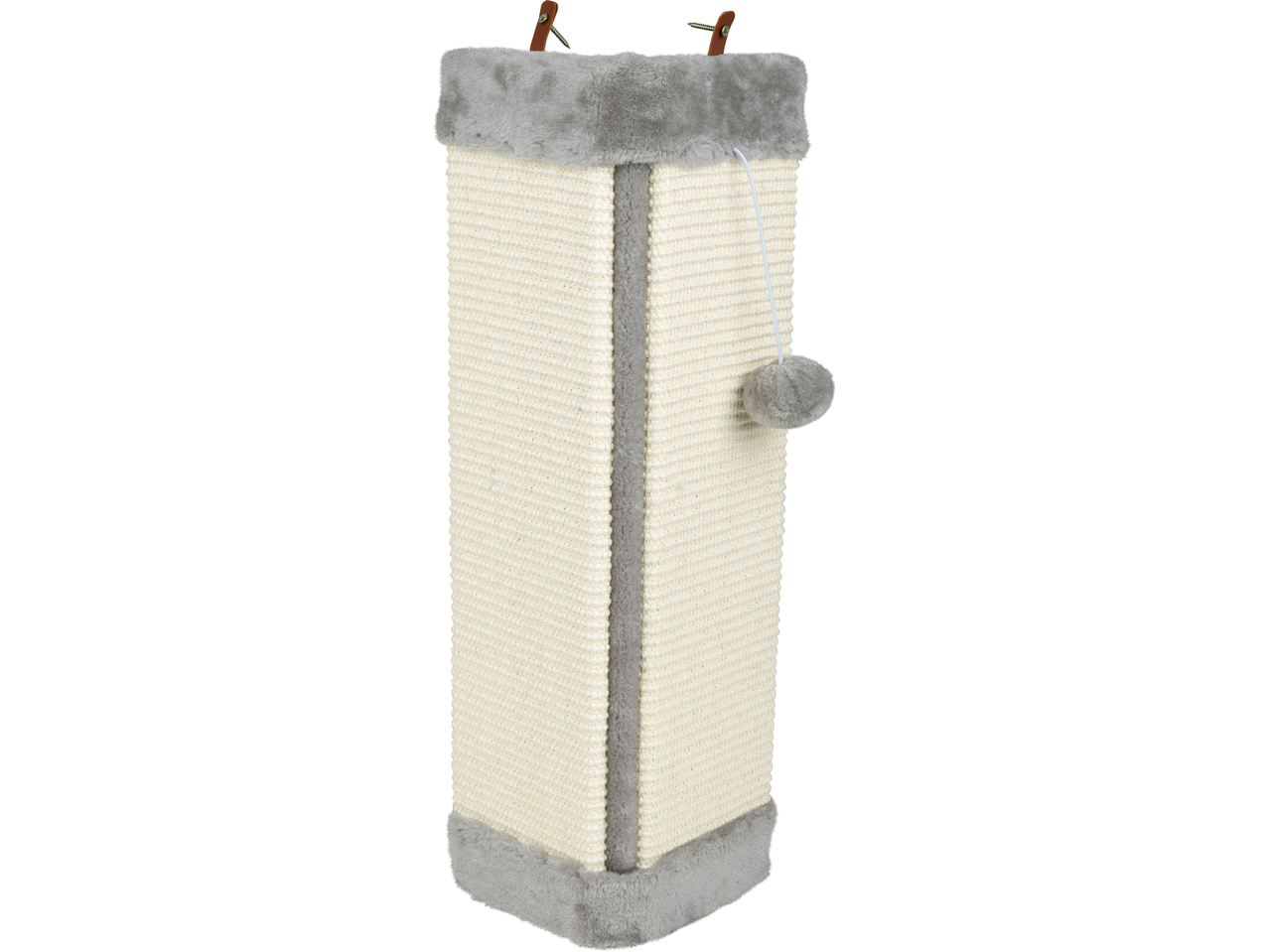 Poste de arranhar Zoofari® para gatos com superfície de sisal e detalhes de pelúcia