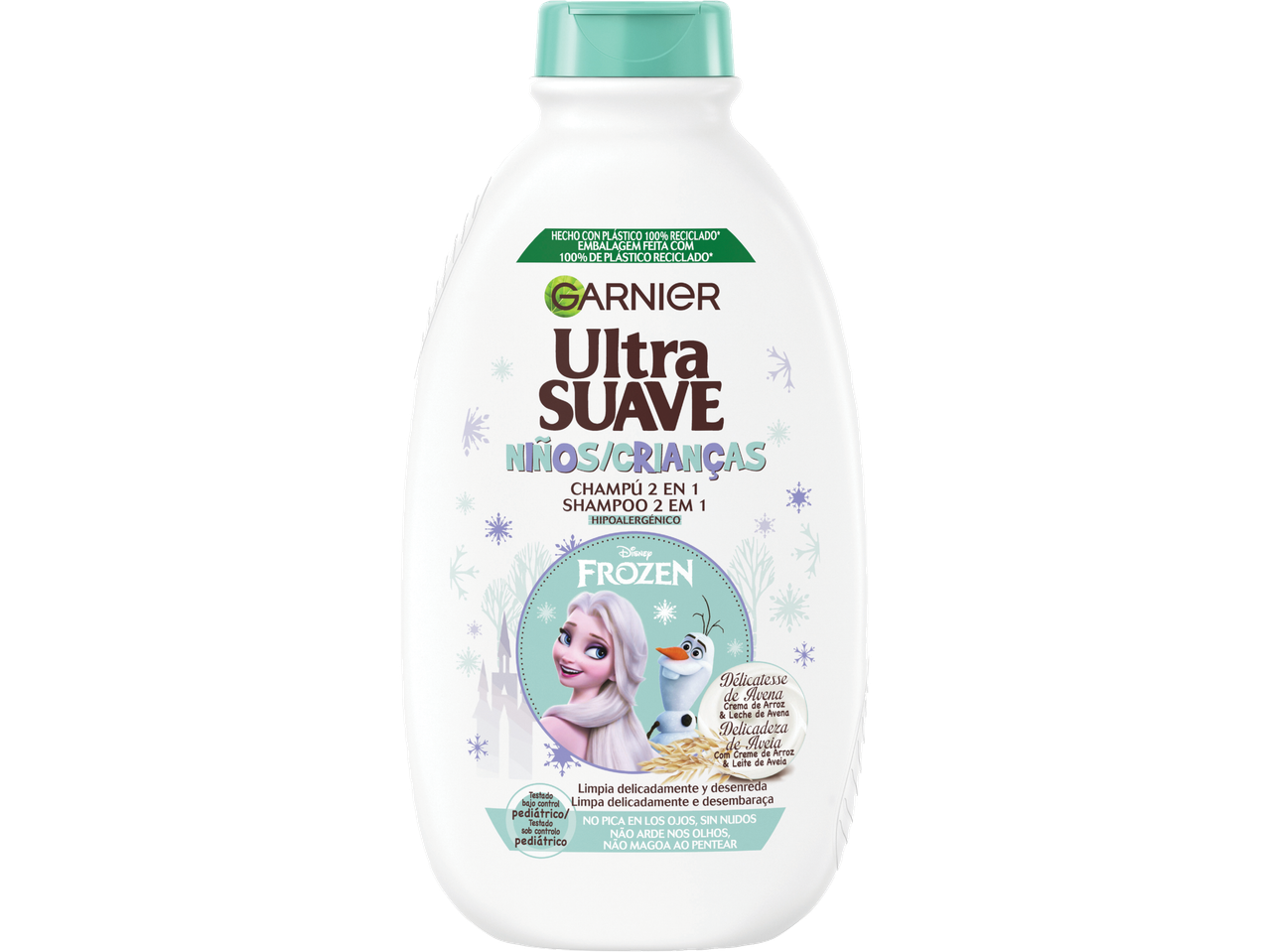 Garnier Ultra Suave Champô para Crianças 2 em 1 Frozen, com aveia e arroz.