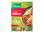Mexicaanse burritos maaltijdpakket met groenten en salade op de verpakking.