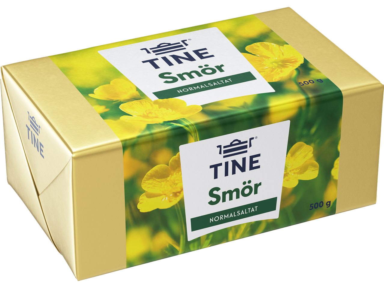 En 500g förpackning Tine Smör med normalsaltat smör.