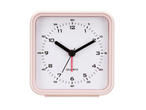 Pink quartz alarm clock.