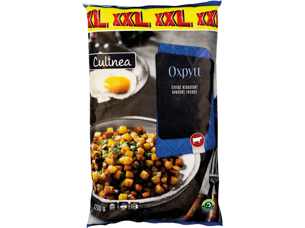 Culinea Oxpytt, 1200g frysta potatisrätter, enligt klassiskt svenskt recept.